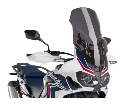 Windscreen PUIG TOURING WITH SUPPORT + PROTECTION dark smoke