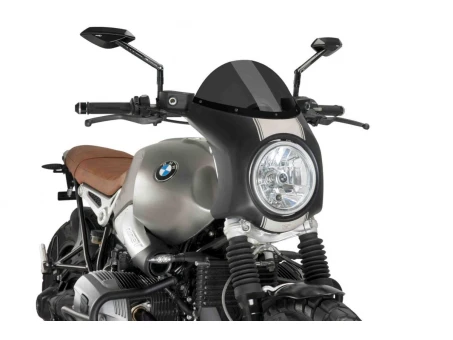 Windshield PUIG SEMI-FAIRING matt black dark smoke