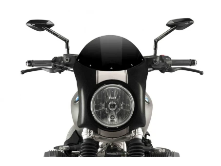 Windshield PUIG SEMI-FAIRING carbon look Negru