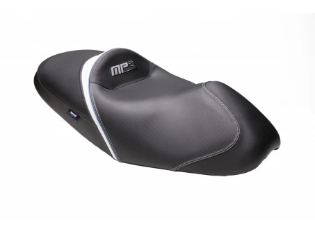 Scaun confort SHAD negru/alb, cusaturi gri/albastru