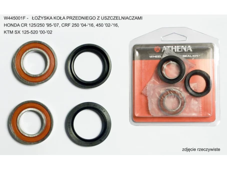 ATHENA ŁOŻYSKA KOŁA PRZEDNIEGO Z USZCZELNIACZAMI HONDA CR 125/250 95-07, CRF 250 04-16, 450 02-16, KTM SX 125-520 00-02 | W445001F