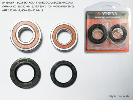 ATHENA ŁOŻYSKA KOŁA TYLNEGO Z USZCZELNIACZAMI YAMAHA YZ 125/250 99-16, YZF 250 01-08, 400/426/450 99-08, WRF 250 01-17, 400/426/450 99-14 | W445005R
