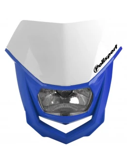 Far moto POLISPORT MODEL HALO (halogen) - Alb/Albastru