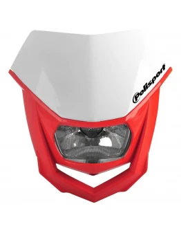 Far moto POLISPORT MODEL HALO (halogen) - Alb/Rosu