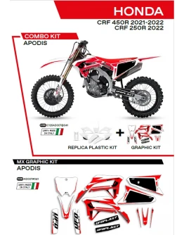 Kit complet plastice UFO HOKIT125041 include Stickere HONDA CRF 250R '22; CRF 450 '21-'22 APODIS culoare Alb