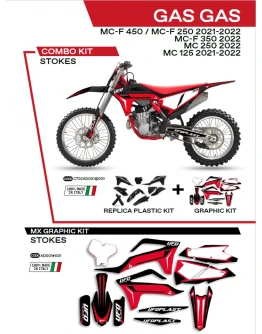 Kit complet plastice UFO GGKIT702001 include Stickere GAS GAS MC 125 '21-'22; MC 250 '22; MCF 250/350/450 '21-'22  STOKES culoare Negru