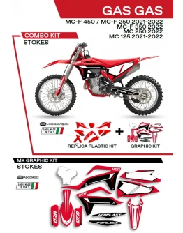 Kit complet plastice UFO GGKIT702062 include Stickere GAS GAS MC 125 '21-'22; MC 250 '22; MCF 250/350/450 '21-'22  STOKES culoare Rosu