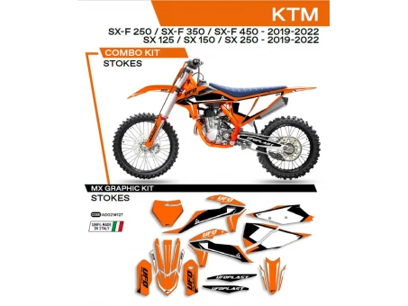 Kit grafic UFO KTM SX/SXF 125/150/250/350/450 19-22 STOKES culoare Portocaliu | AD021127