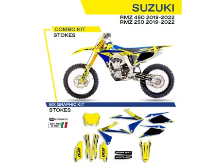Kit grafic UFO SUZUKI RMZ 250 19-22; RMZ 450 18-22 STOKES culoare Galben | AD026102