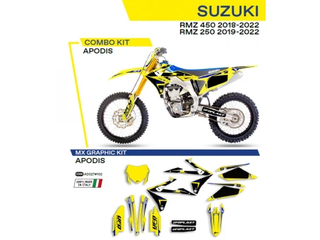 Kit grafic UFO SUZUKI RMZ 250 19-22; RMZ 450 18-22 APODIS culoare Galben | AD027102