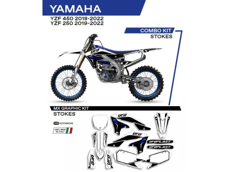 Kit grafic UFO YAMAHA YZF 250 19-22; YZF 450 18-22 STOKES culoare Alb | AD036046