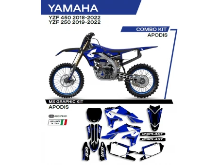Kit grafic UFO YAMAHA YZF 250 19-22; YZF 450 18-22 APODIS culoare Negru | AD037001