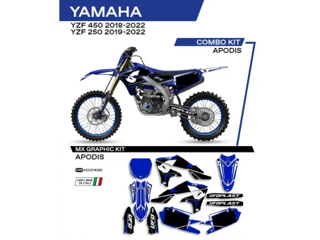 Kit grafic UFO YAMAHA YZF 250 19-22; YZF 450 18-22 APODIS culoare Albastru | AD037089