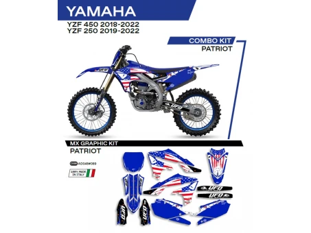 Kit grafic UFO YAMAHA YZF 250 19-22; YZF 450 18-22 PATRIOT culoare Albastru | AD048089