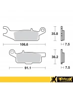 PROX KLOCKI HAMULCOWE KH444 YAMAHA YFM 550 GRIZZLY 11-14, YFM 700 GRIZZLY 07-18 PRZÓD PRAWY | 37.265102