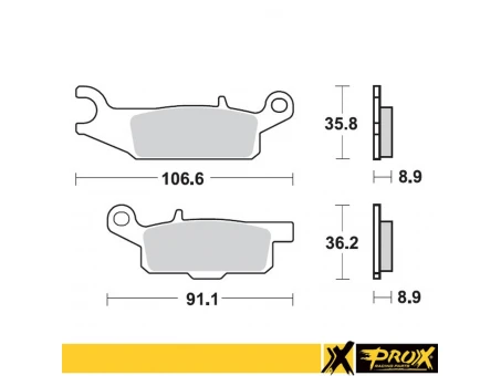 PROX KLOCKI HAMULCOWE KH446 YAMAHA YFM 550 GRIZZLY 11-14, YFM 700 GRIZZLY 07-18 TYŁ PRAWY | 37.275102
