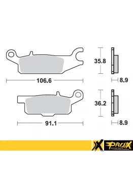Placute de frana ProX KH445 YAMAHA YFM 550 GRIZZLY '11-14, YFM 700 GRIZZLY '07-18 spate stanga