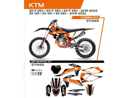 Kit grafic UFO KTM SX/SXF 125/150/250/350/450 19-22 STOKES culoare Negru | AD021001