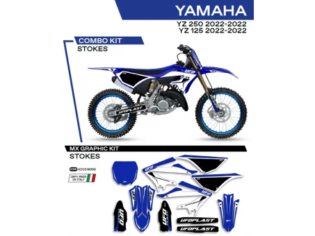 Kit grafic UFO YAMAHA YZ 125/250 22 STOKES culoare OEM (Albastru/Negru/Alb) | AD031999