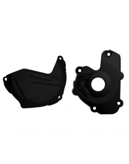 Kit protectii capac ambreiaj/alternator POLISPORT - KAWASKI KX 250F '13-'16 - Negru
