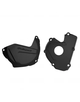 Kit protectii capac ambreiaj/alternator POLISPORT - KAWASKI KX 250F '17-'21 - Negru