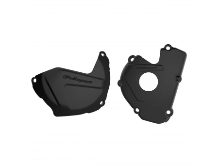 Kit protectii capac ambreiaj/alternator POLISPORT - KAWASKI KX 250F '17-'21 - Negru