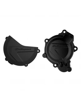 Kit protectii capac ambreiaj/alternator POLISPORT - KTM SX/XC 125/150 '16-'1NA TC 125 '16-'1 Negru