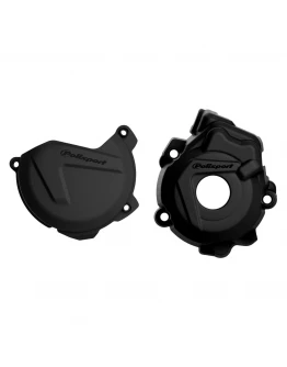 Kit protectii capac ambreiaj/alternator POLISPORT - KTM SX-F/XC-F 250/350 '09-'16; Husqvarna FC 250/350 '14-'15 - Negru
