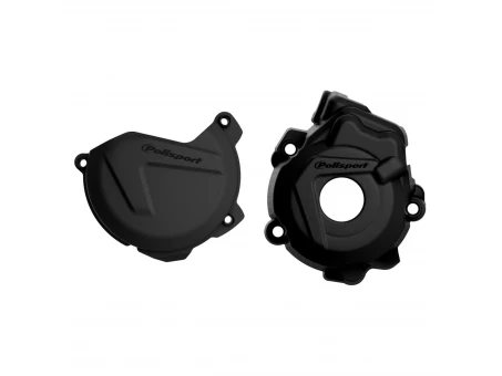 Kit protectii capac ambreiaj/alternator POLISPORT - KTM SX-F/XC-F 250/350 '09-'16; Husqvarna FC 250/350 '14-'15 - Negru