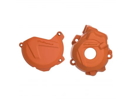 Kit protectii capac ambreiaj/alternator POLISPORT - KTM SX-F/XC-F 250/350 '09-'16; Husqvarna FC 250/350 '14-'15 - Portocaliu