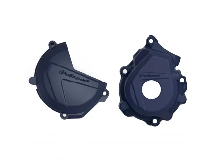 Kit protectii capac ambreiaj/alternator POLISPORT - KTM SX-F/XC-F 250/350 '16-22; Husqvarna FC 250/350 '16-22 - Albastru