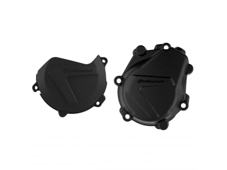 Kit protectii capac ambreiaj/alternator POLISPORT - KTM EXC-F/XC-F 450 '16-22; Husqvarna FC 450 '16-'1 Negru