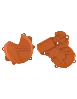 Kit protectii capac ambreiaj/alternator POLISPORT - KTM EXC/XCW 250/300 '13-'16; Husqvarna TE 250/350 '13-'16 - Portocaliu