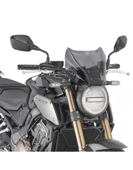 Parbriz moto KAPPA - HONDA CB 1000R (18-19), CB 650R (21-23), BENELLI 502C (19)YAMAHA MT 07 / 09 '21-'23 22 X 31 CM Fumuriu - fara montura