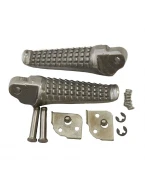 Set scărițe pasager BIKETEC cu prinderi complete Suzuki GSX-R - Argintiu | BTFR037
