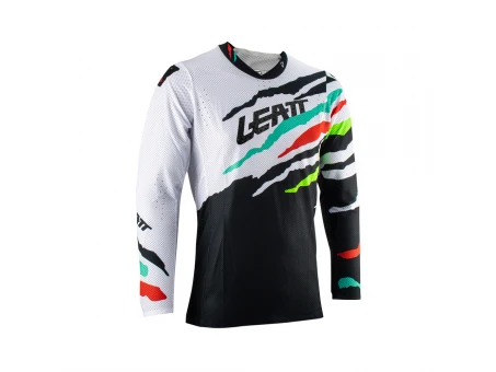 Tricou Leatt Moto 5.5 Ultraweld Jersey Tiger - Alb/Negru/Verde