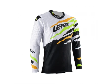Tricou Leatt Moto 5.5 Ultraweld Jersey Citrus Tiger - Alb/Negru