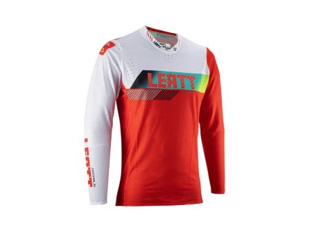 Tricou Leatt Moto 5.5 Ultraweld Jersey Red - Alb/Rosu