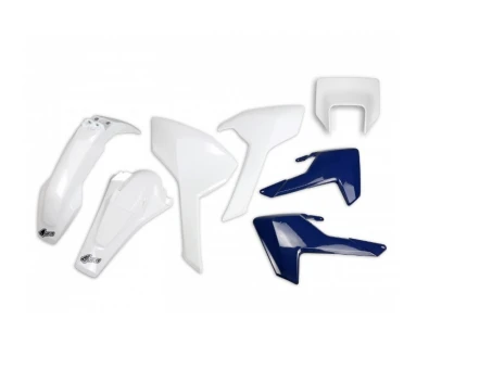 Kit complet plastice UFO HUSQVARNA TX/TE/FE 17-19 Z culoare OEM (Alb/Albastru) (HU621E999) | HUKIT621999