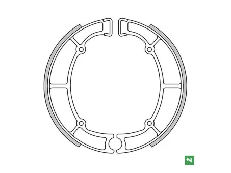 NEWFREN SZCZĘKI HAMULCOWE TYŁ KAWASAKI EN 500 90-04, GT 550 83-01, VN 800/850 95-, VN 800 96-06, Z 650 77-83, ZL 600 ELIMINATOR 85-99, Z 450 LTD 86-89, VN 700 86-94 (180X40MM) | GF1240