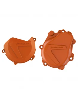 Kit protectii capac ambreiaj/alternator POLISPORT - KTM EXC-F/XC-F 450 '16-22; Husqvarna FC 450 '16-'1 Portocaliu