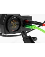 Priză Dublă USB QC 3.0 cu Volmetru și Termometru Exterior BIKETEC - Prindere pe Ghidon | BTMUS50