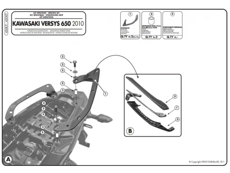 Kit montare suport lateral TK267 KAPPA - KLR450 si KLXR450 | 450KITK