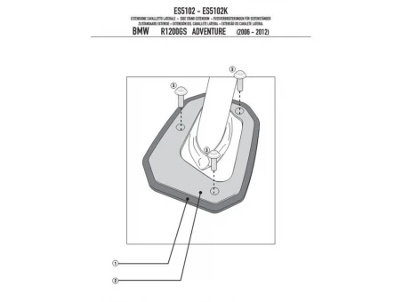 Extensie talpa cric lateral KAPPA - BMW R 1200GS ADVENTURE (06-13) | ES5102K