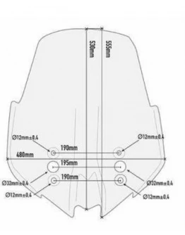 Parbriz moto KAPPA - KAWASAKI VERSYS 1000 (17-18) 53 X 48 CM Transparent