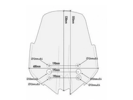 Parbriz moto KAPPA - KAWASAKI VERSYS 1000 (17-18) 53 X 48 CM Transparent | KD4120ST