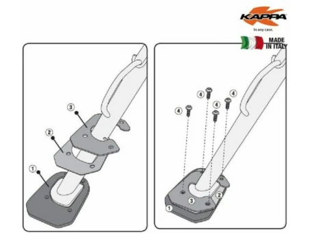 Extensie talpa cric lateral KAPPA - BMW F 650 GS / F 800 GS (08-17), F 800 GS Adventure (13-18) | ES5103K