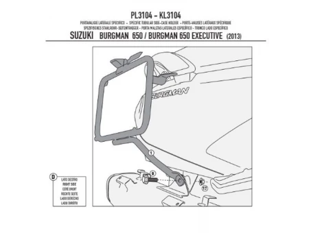 Suport pentru genti laterale KAPPA MONOKEY SUZUKI 650 Burgman / 650 Burgman Executive (13-19) | KL3104