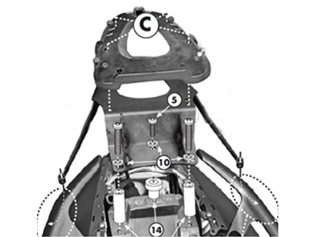 Suport pentru topcase KAPPA - YAMAHA T-MAX 500 (08-11), T-MAX 530 (12-15) (cu placa MONOLOCK) | KR2013M