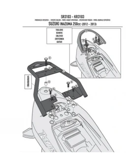 Suport pentru topcase KAPPA - SUZUKI INAZUMA 250 (12-15) (placa nu este inclusa)